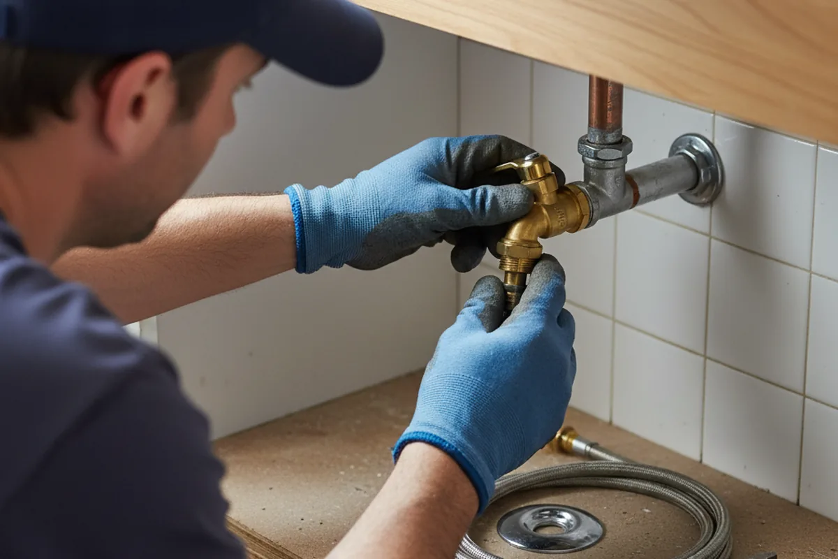 Shutoff valve and fitting work during Emergency Plumbing in Newark